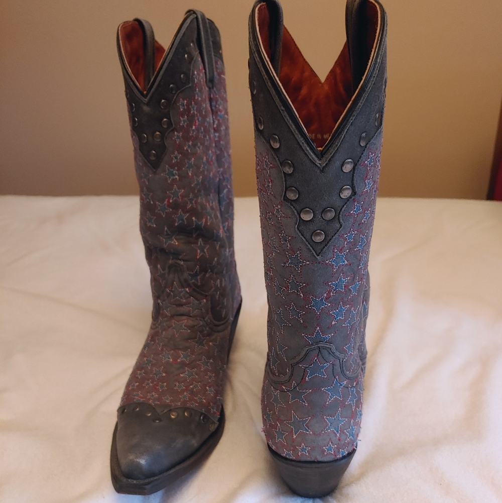 Denim Gray Embroidered Star-Patterned Women's Wrs… - image 1